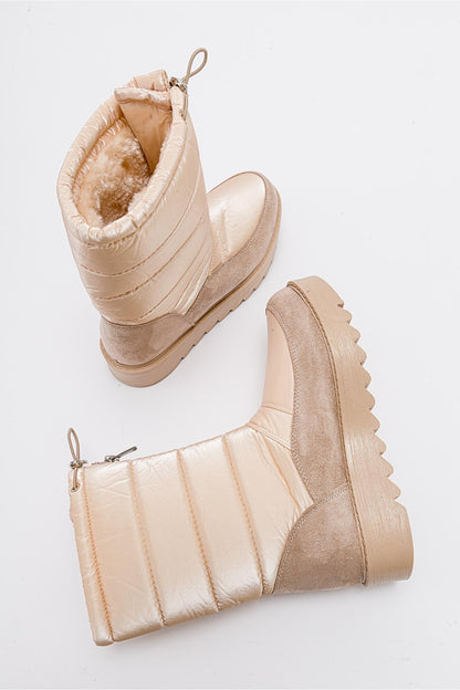 Vay - Bota de nieve con cremallera Nude (Mujer)