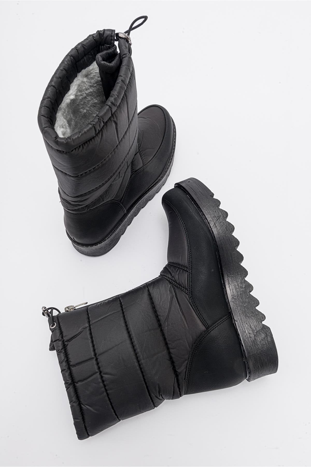 Vay - Bota de nieve negra con cremallera (Mujer)