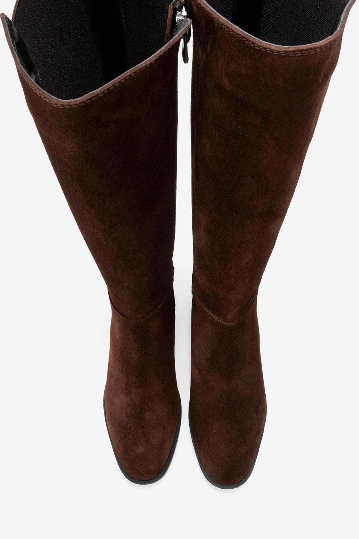 Botas de cuero de ante marrón Rochos (mujer)