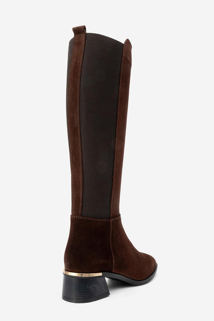 Botas de cuero de ante marrón Rochos (mujer)