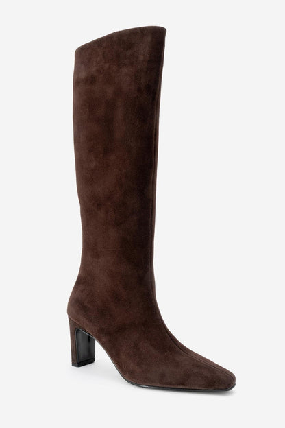 Lume - Bota Alta de Cuero de Ante Marrón (Mujer)
