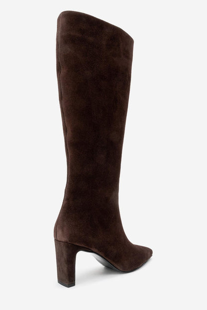 Lume - Bota Alta de Cuero de Ante Marrón (Mujer)