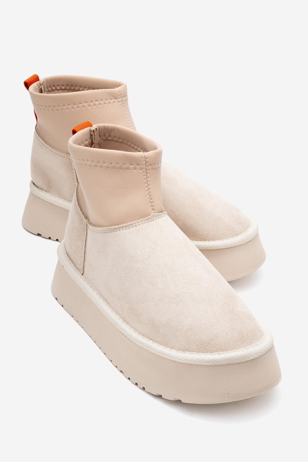 OVAR - Bota de plataforma de ante beige (Mujer)
