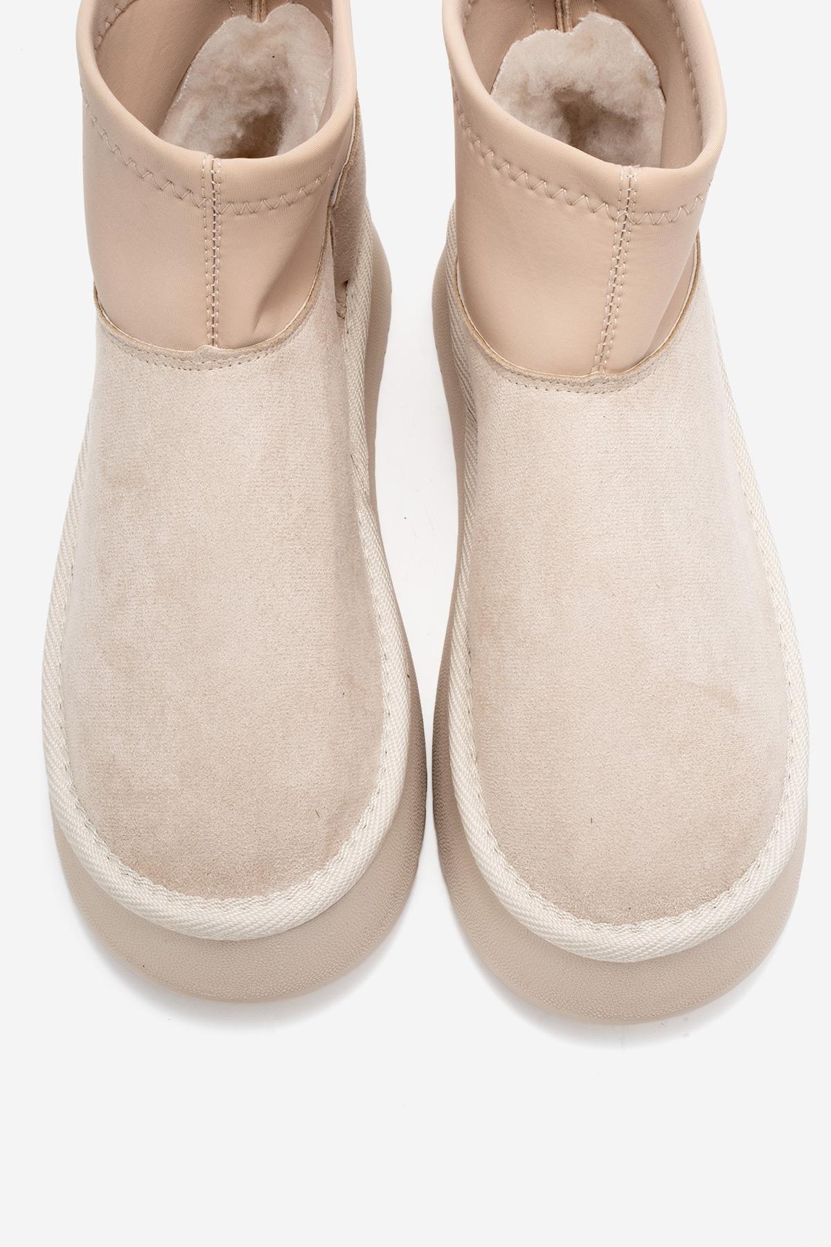 OVAR - Bota de plataforma de ante beige (Mujer)