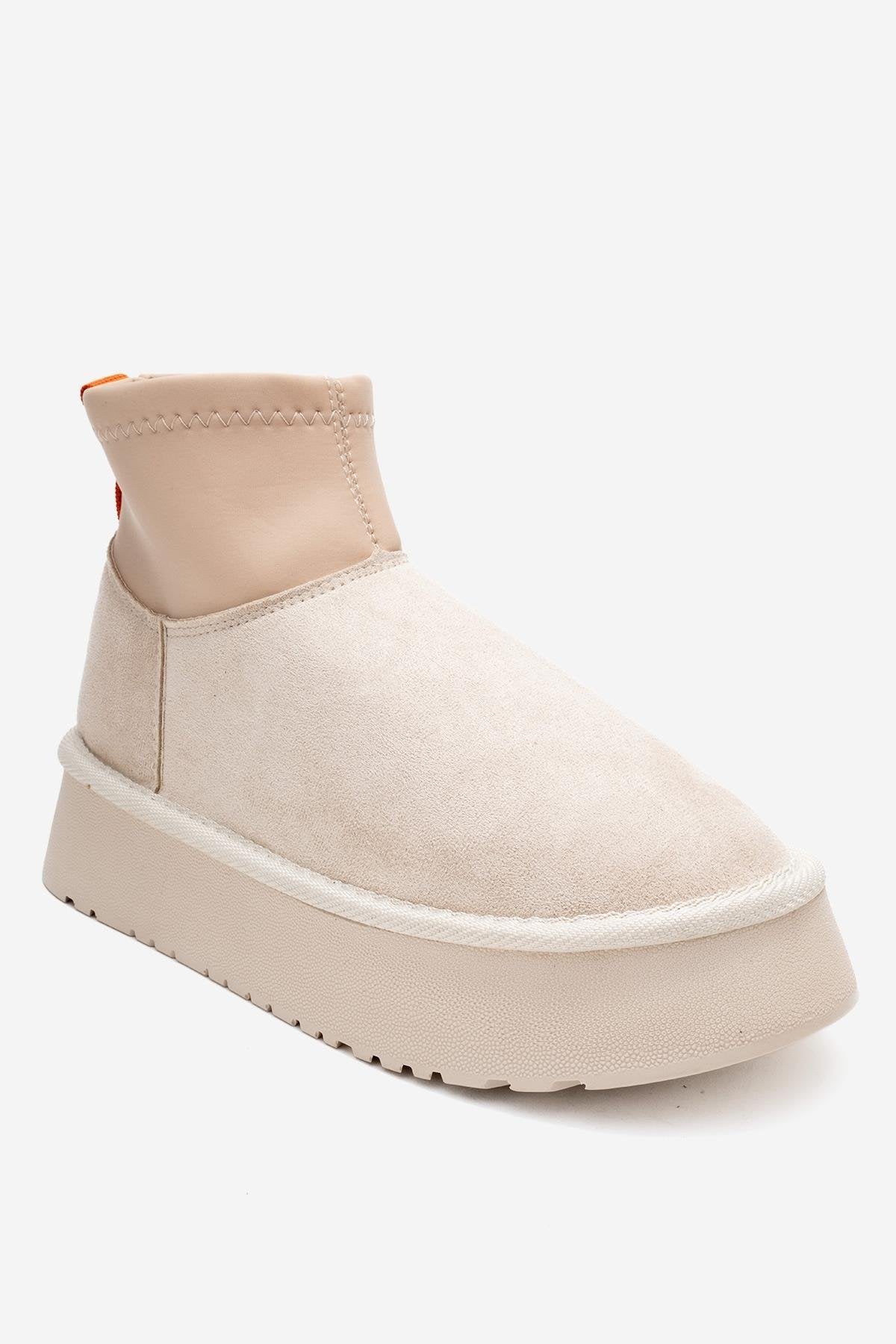OVAR - Bota de plataforma de ante beige (Mujer)