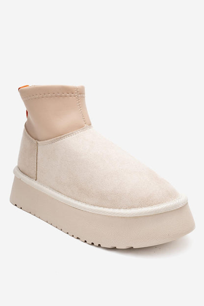 OVAR - Bota de plataforma de ante beige (Mujer)