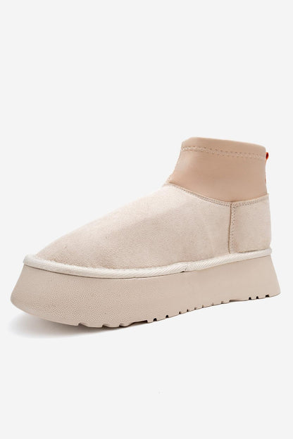 OVAR - Bota de plataforma de ante beige (Mujer)