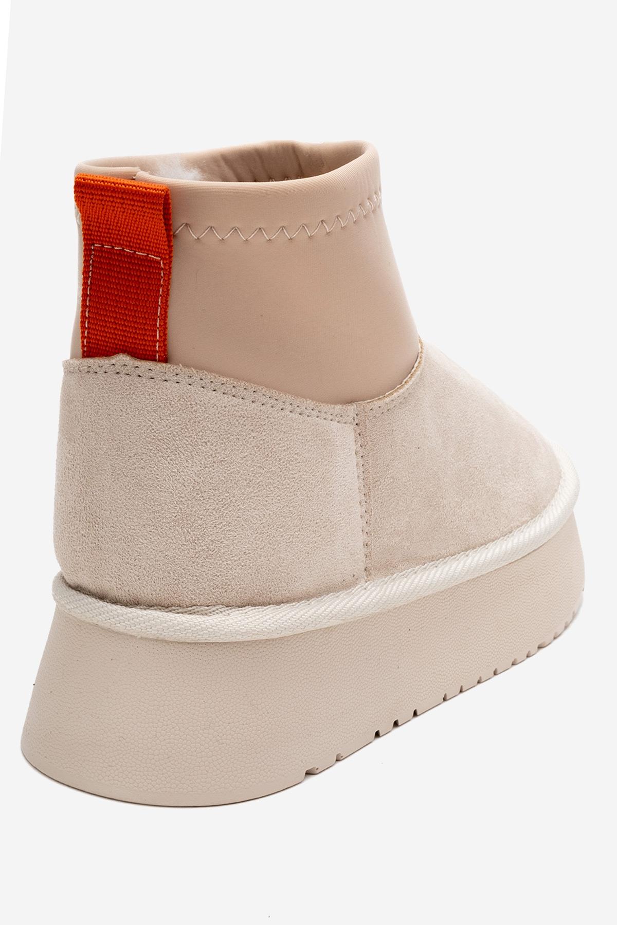OVAR - Bota de plataforma de ante beige (Mujer)
