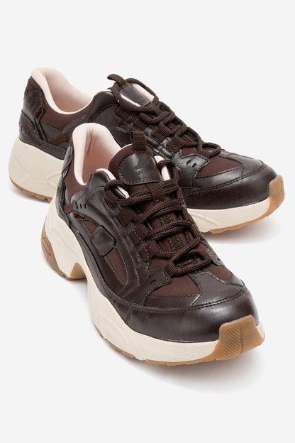 Bambi - Zapatillas de malla estampadas marrones (Mujer)