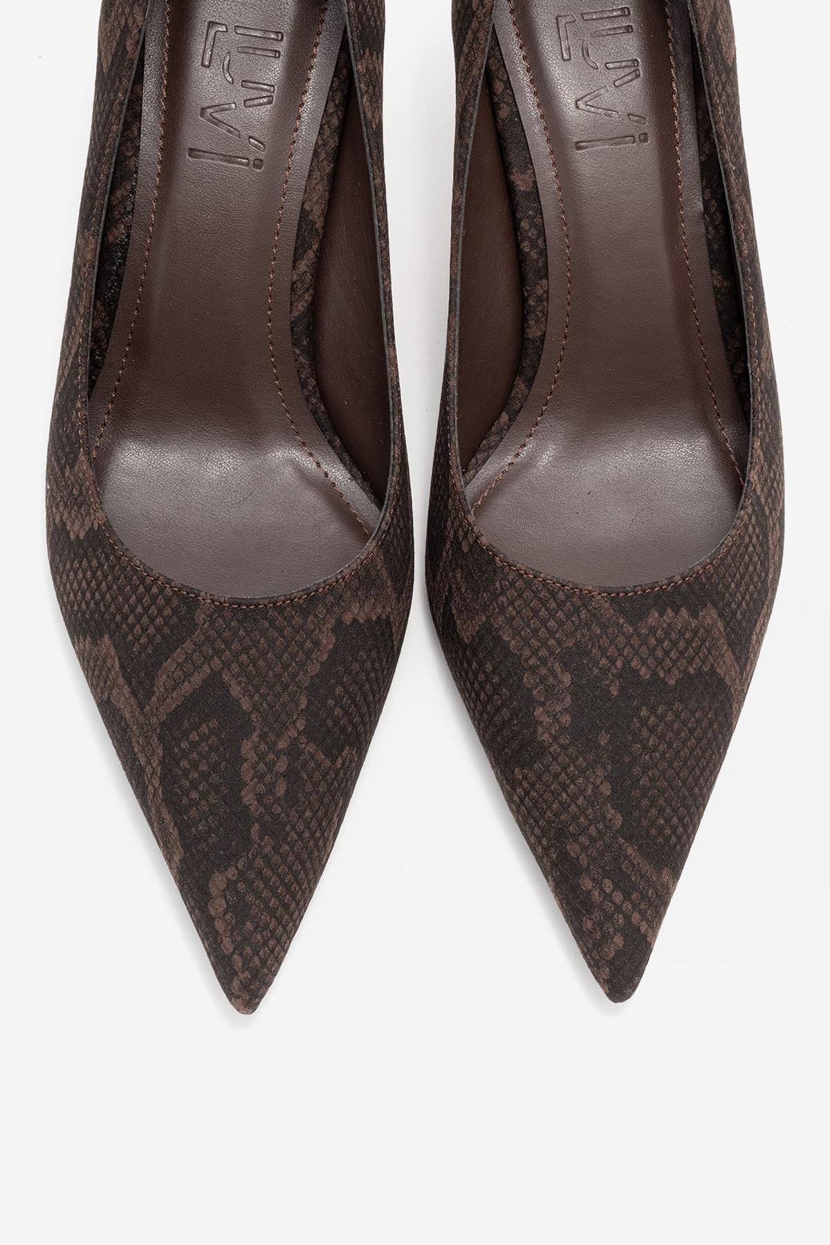 Marcus - Zapatos de tacón de punta con estampado marrón (Mujer)