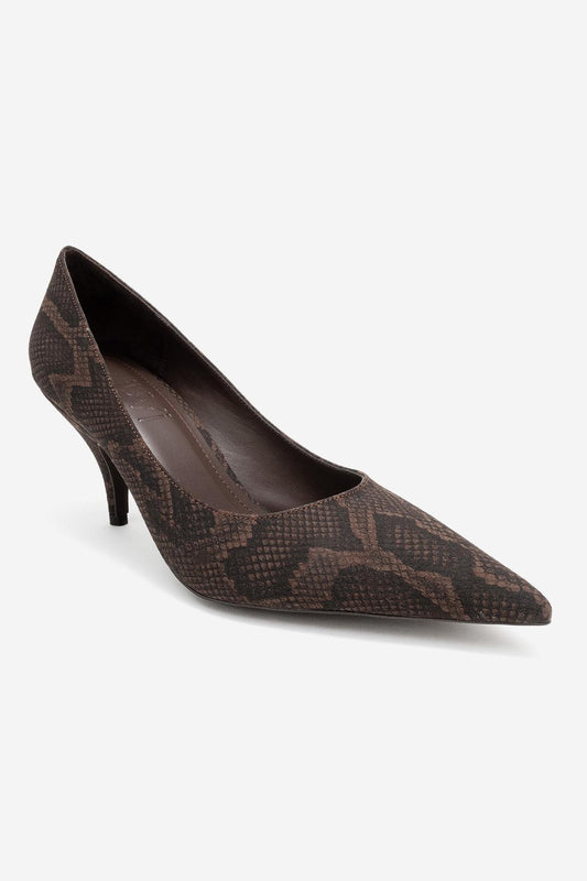 Marcus - Zapatos de tacón de punta con estampado marrón (Mujer)