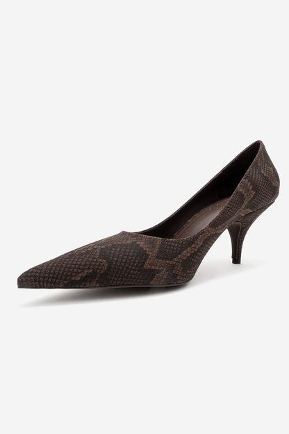 Marcus - Zapatos de tacón de punta con estampado marrón (Mujer)