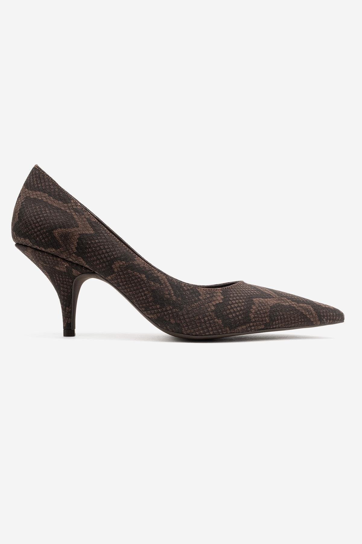 Marcus - Zapatos de tacón de punta con estampado marrón (Mujer)