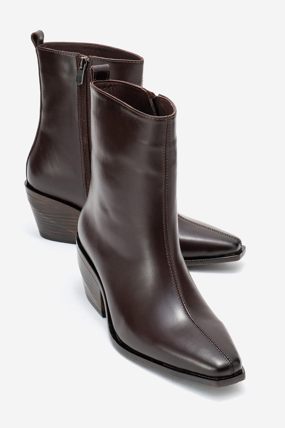Lexia - Bota Western de cuero marrón (Mujer)