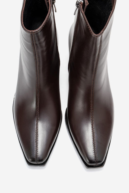 Lexia - Bota Western de cuero marrón (Mujer)