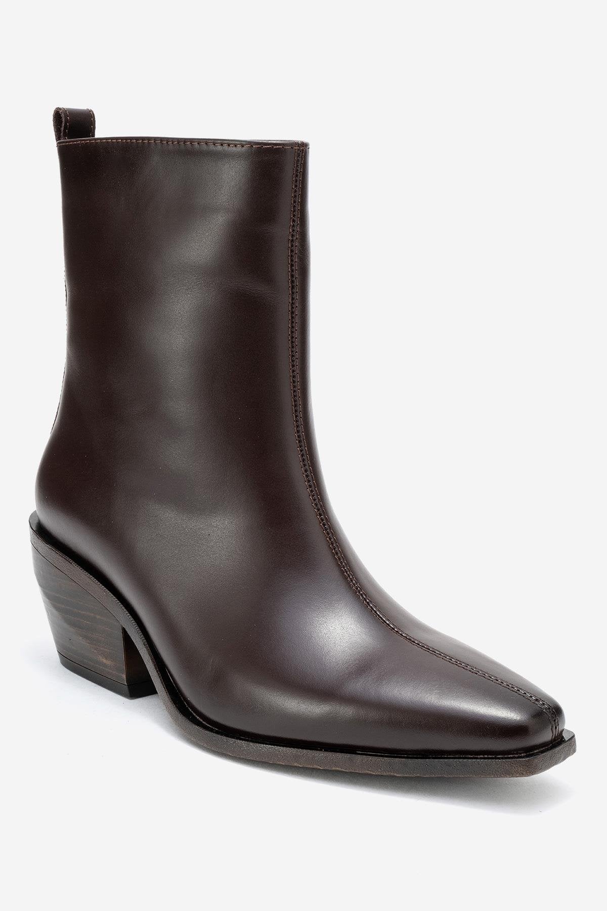 Lexia - Bota Western de cuero marrón (Mujer)