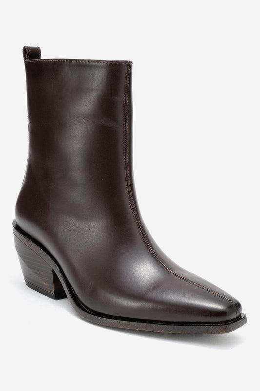 Lexia - Bota Western de cuero marrón (Mujer)