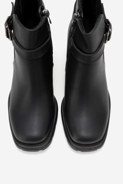 HEİLE - Bota de tacón cuadrado con hebilla negra (Mujer)