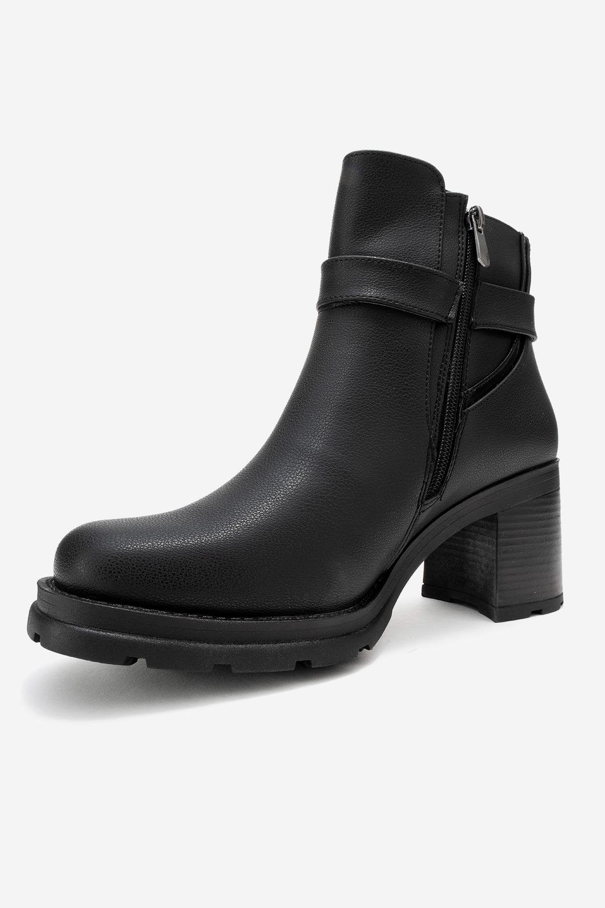 HEİLE - Bota de tacón cuadrado con hebilla negra (Mujer)