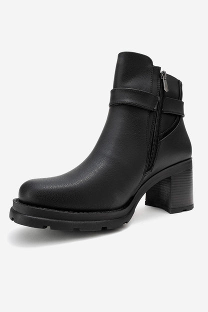 HEİLE - Bota de tacón cuadrado con hebilla negra (Mujer)