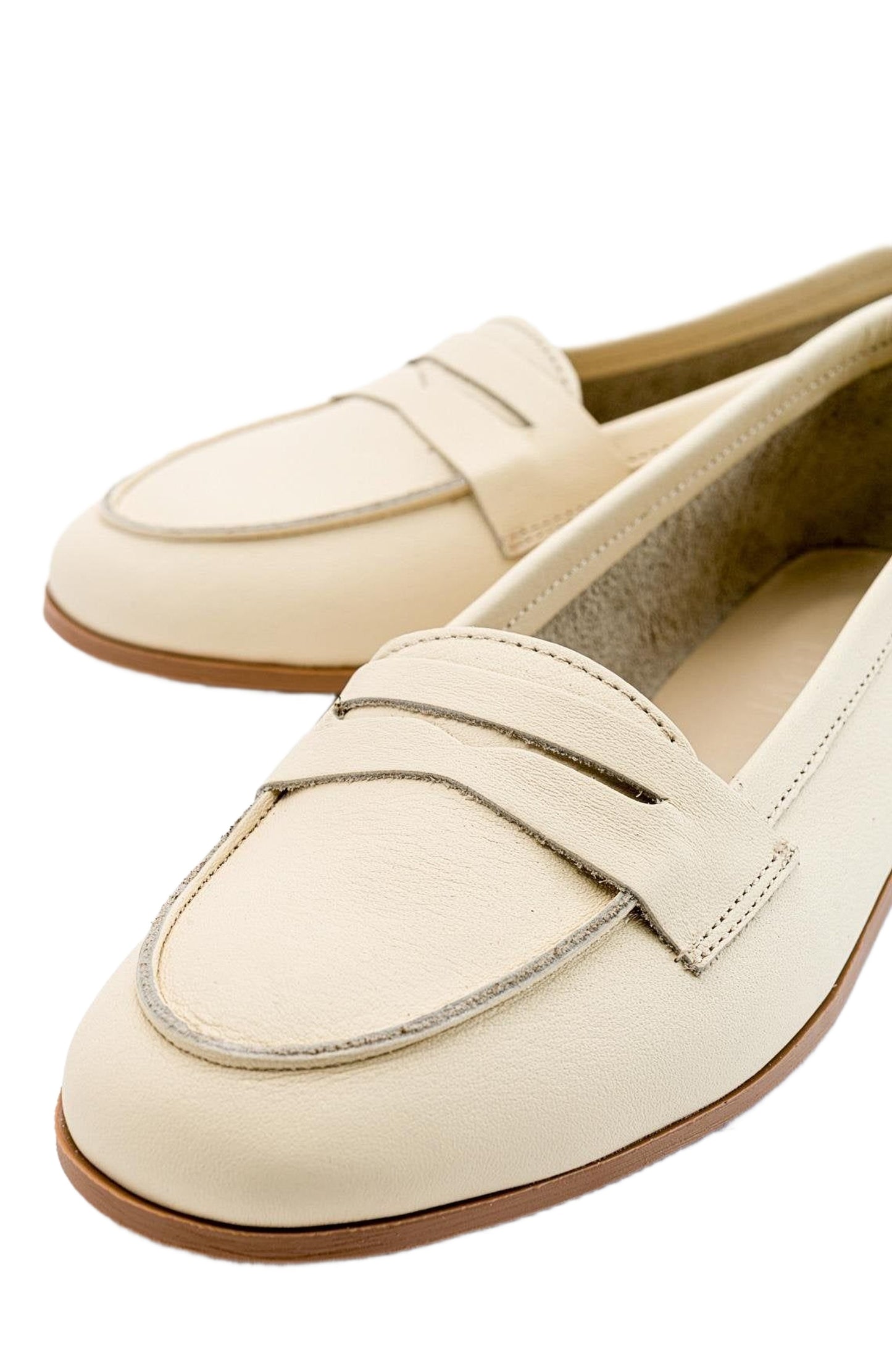 Dorothy - Light Beige Leather Loafers