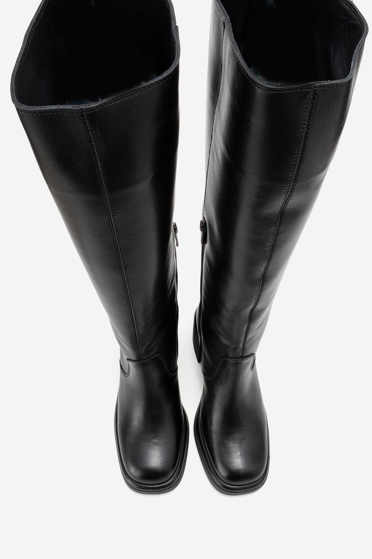 Fros - Black Leather Knee High Boot (Women)