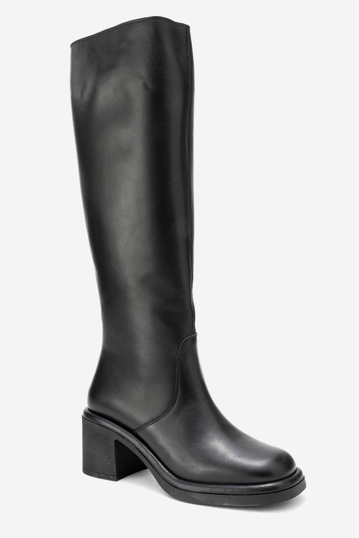 Fros - Black Leather Knee High Boot (Women)