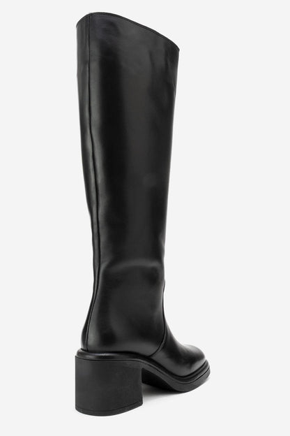 Fros - Black Leather Knee High Boot (Women)