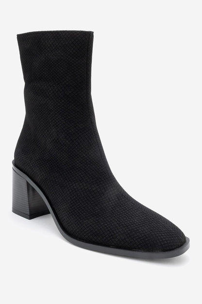 Chara - Bota con tacón de bloque y patrón negro (Mujer)