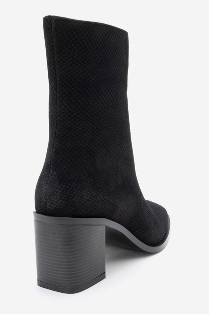 Chara - Bota con tacón de bloque y patrón negro (Mujer)
