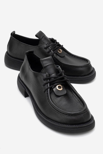 Band - Black Leather Lace Up Loafer (Women)