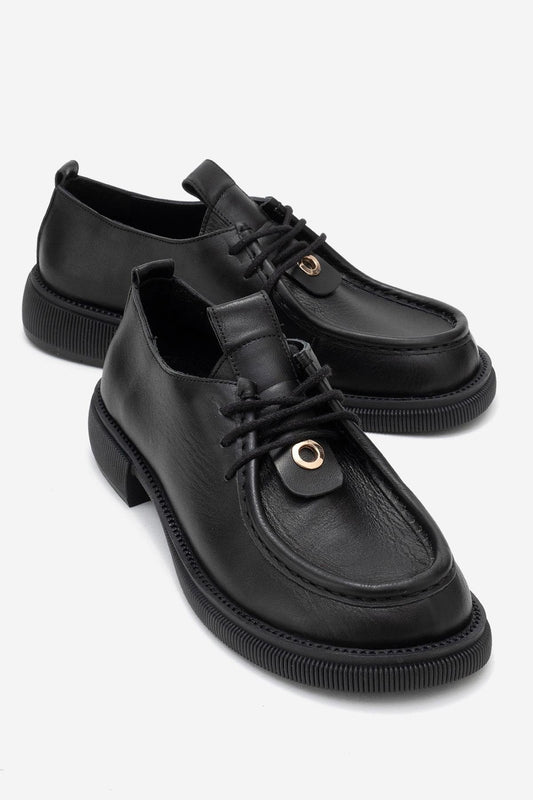 Band - Black Leather Lace Up Loafer (Women)