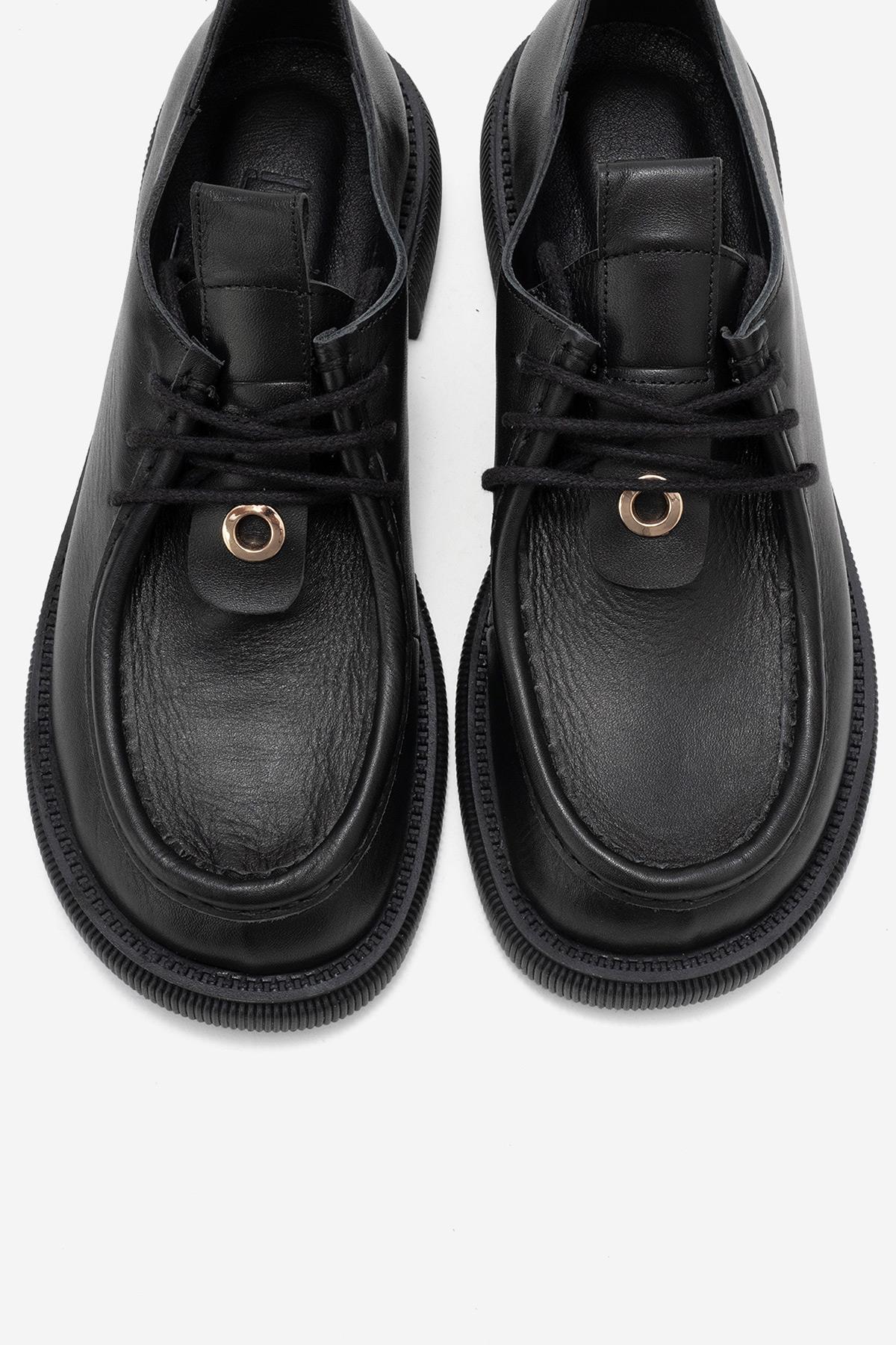 Band - Black Leather Lace Up Loafer (Women)