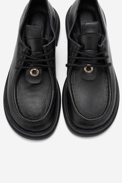 Band - Black Leather Lace Up Loafer (Women)