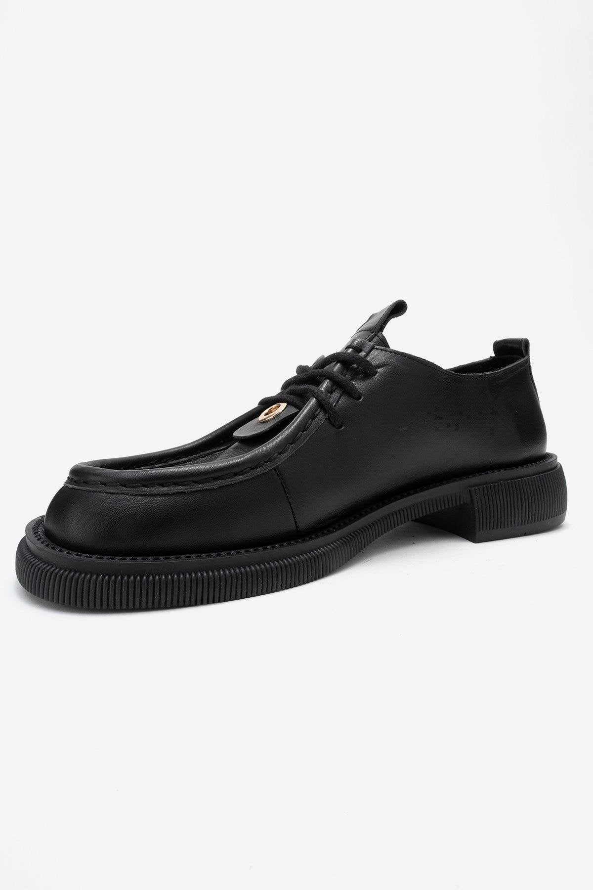Band - Black Leather Lace Up Loafer (Women)