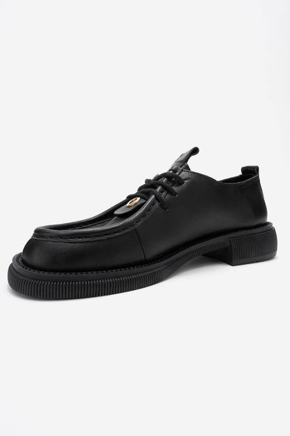 Band - Black Leather Lace Up Loafer (Women)