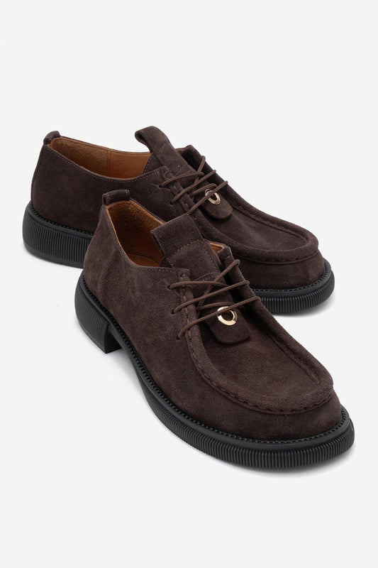 Band - Brown Suede Leather Lace Up Loafer (Women)