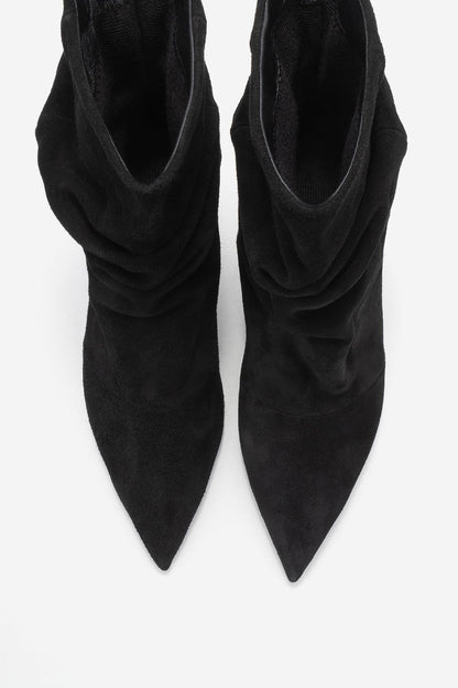 Balei - Bota de tacón puntiagudo de ante negro (mujer)
