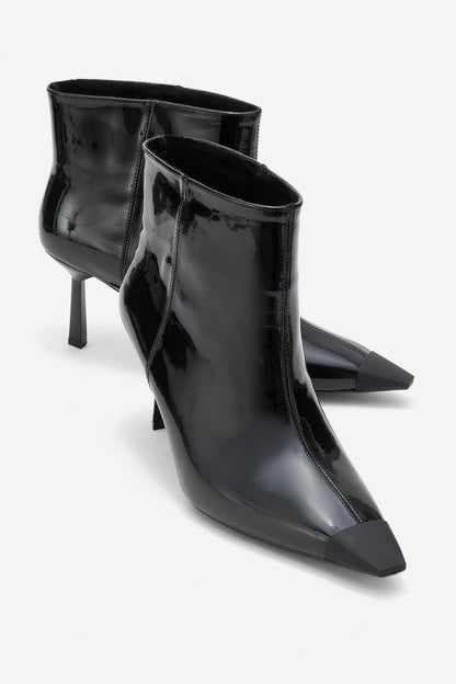 Rassel - Botas negras de charol con punta (Mujer)
