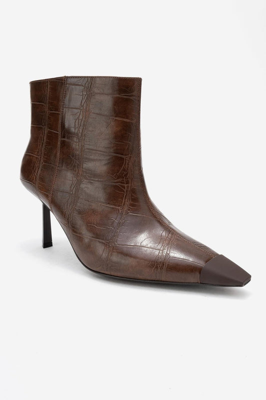 Rassel - Bota estampada marrón con punta fina (Mujer)