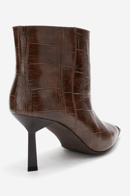 Rassel - Bota estampada marrón con punta fina (Mujer)