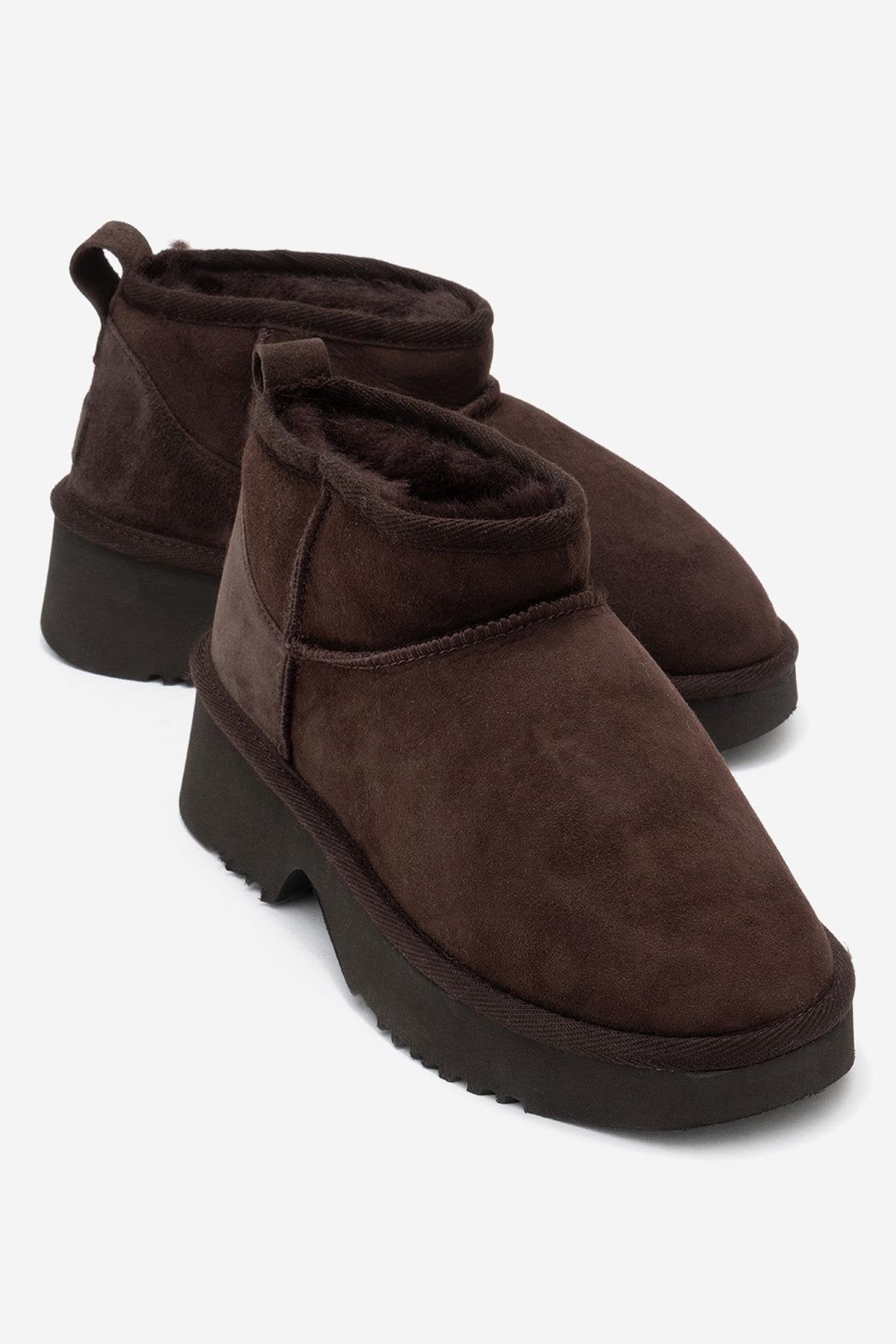 Bota Ary de plataforma de ante marrón (Mujer)