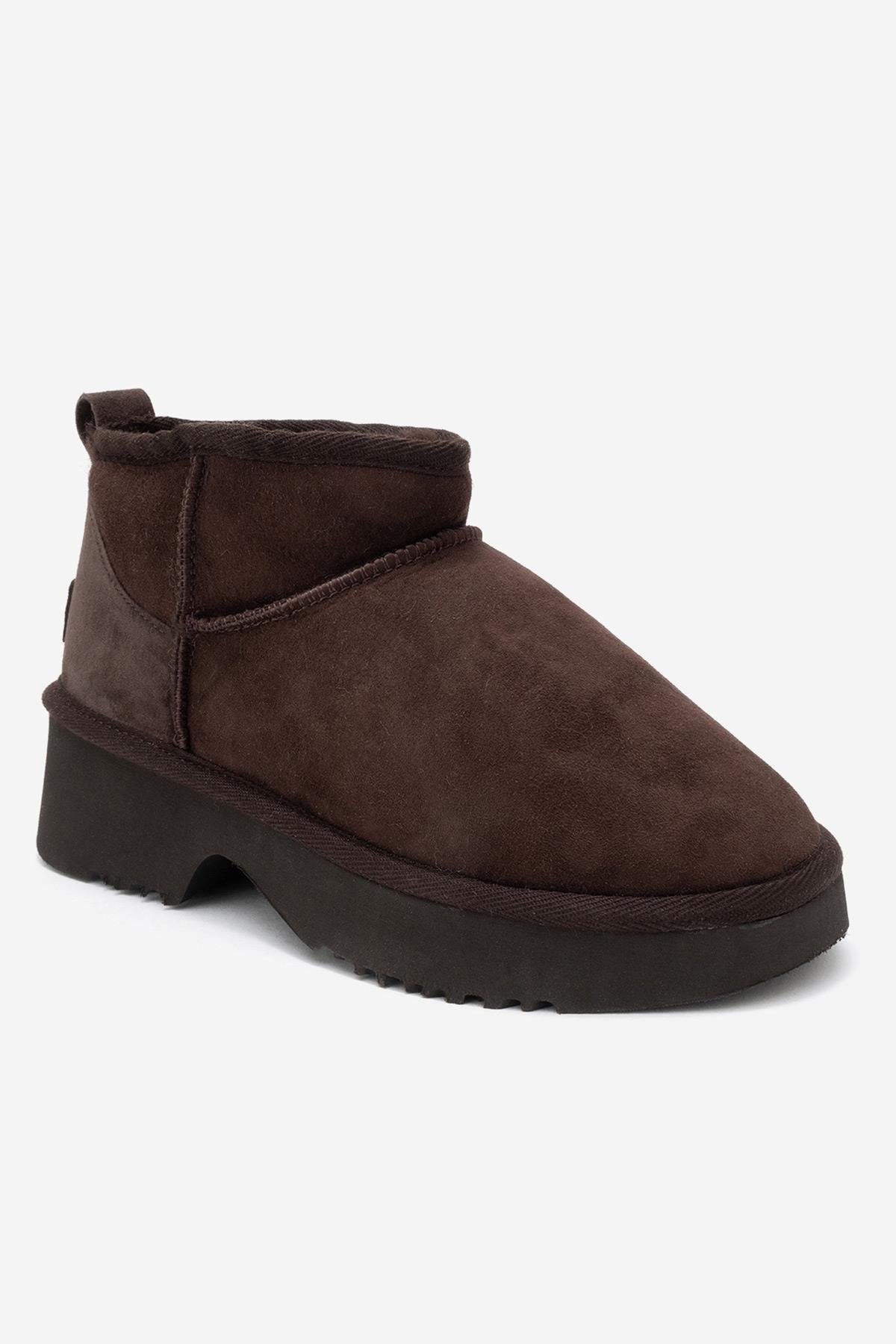 Bota Ary de plataforma de ante marrón (Mujer)