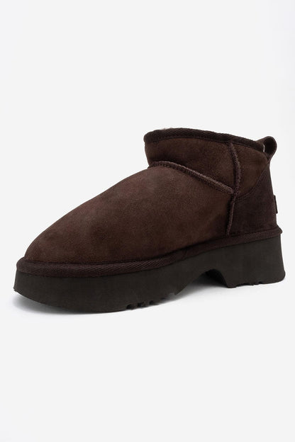 Bota Ary de plataforma de ante marrón (Mujer)