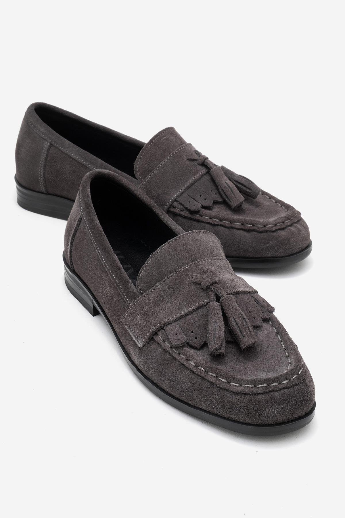 Lupen - Mocasín con borlas de ante gris (mujer)