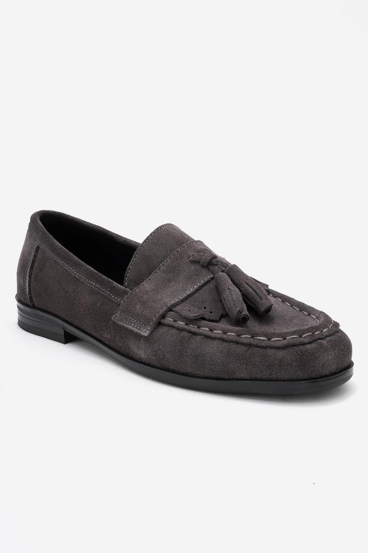 Lupen - Mocasín con borlas de ante gris (mujer)
