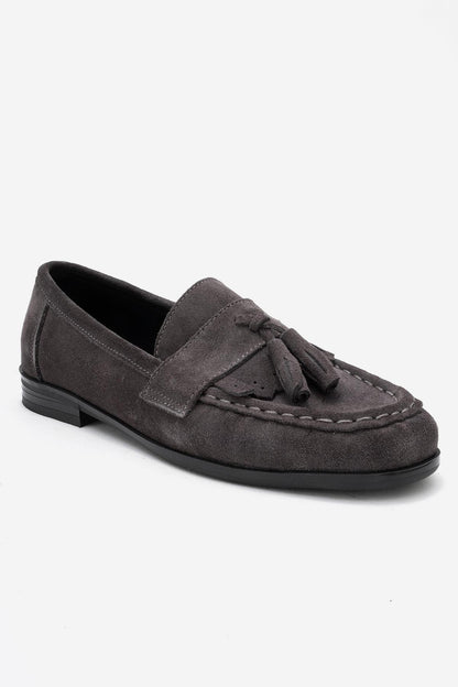Lupen - Mocasín con borlas de ante gris (mujer)
