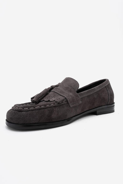 Lupen - Mocasín con borlas de ante gris (mujer)