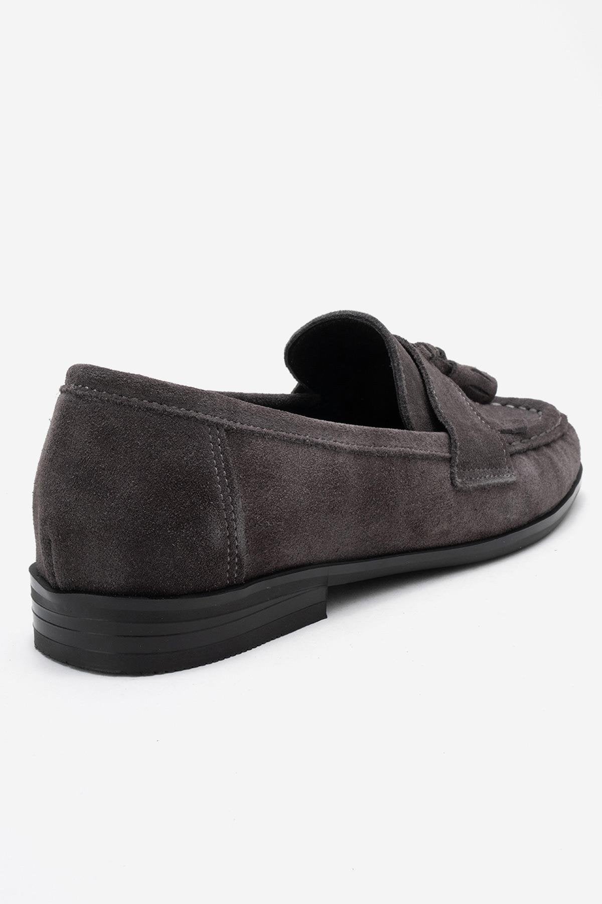 Lupen - Mocasín con borlas de ante gris (mujer)