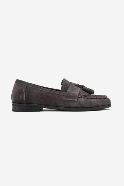 Lupen - Mocasín con borlas de ante gris (mujer)